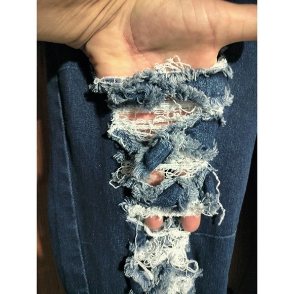 Jack David blue jean jeggings woman plus size 18 destroyed destructed - Picture 2 of 8